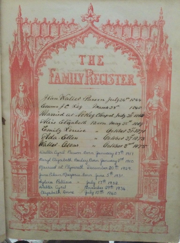 Richard Parson's family bible